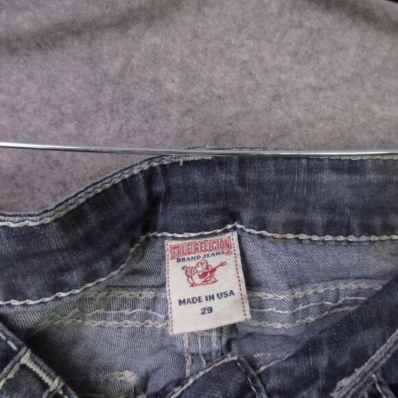 True Religion Jeans Womens 29 Blue Skinny Super T Contrast Stitch Made USA - Picture 2 of 11
